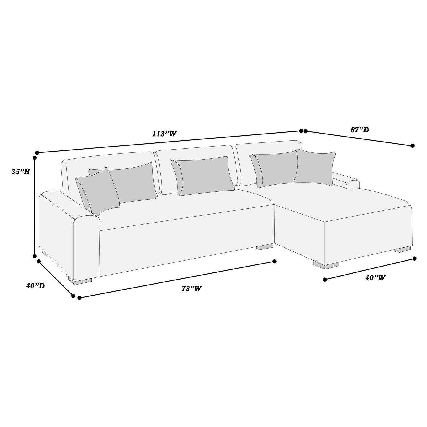 2-Piece Sectional Set XL - F8455
