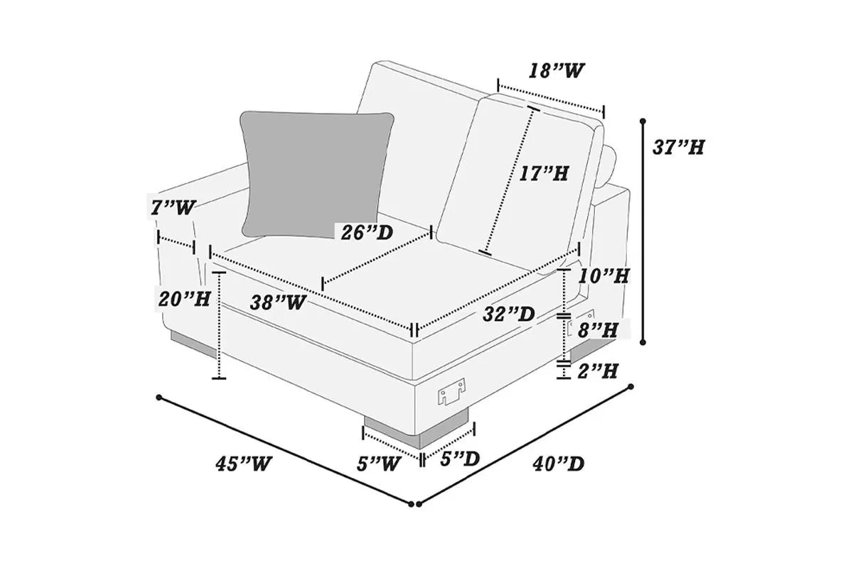 Left Arm Facing Chair - F8596