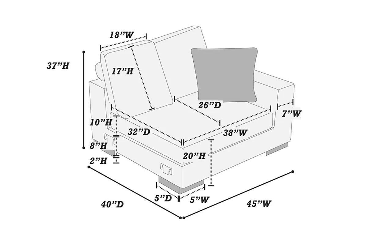 Right Arm Facing Chair - F8597