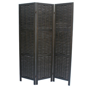 3-Panel Wood Frame with Arrow Pattern Woven Style Room Divider - M7041-GR