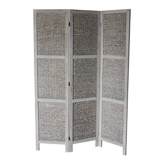 3-Panel Wood Frame with Arrow Pattern Woven Style Room Divider - M7041-GR