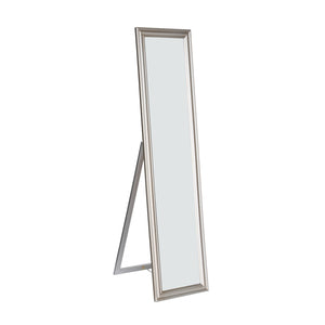 Full Length Floor Free Standing Wooden Mirror Beveled Frame Modern Sleek... - M7059-BK