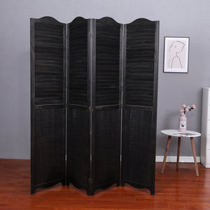 4-Panel Wood Frame with Arc Top Rustic Country Style Room Divider - M7121