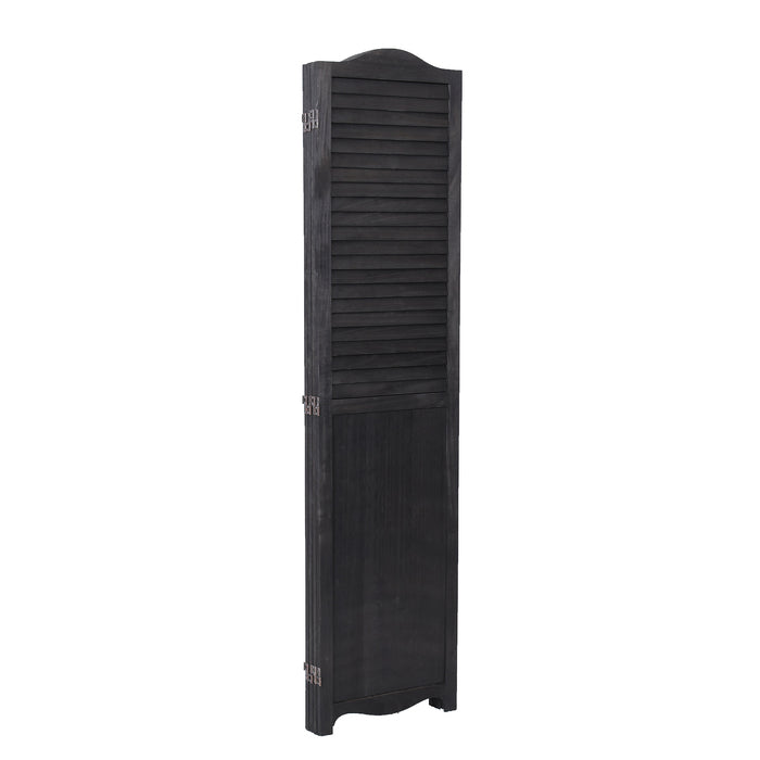 4-Panel Wood Frame with Arc Top Rustic Window Shutter Style Room Divider - M7110