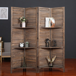 4-Panel Wood Frame with Arc Top Rustic Country Style Room Divider - M7121