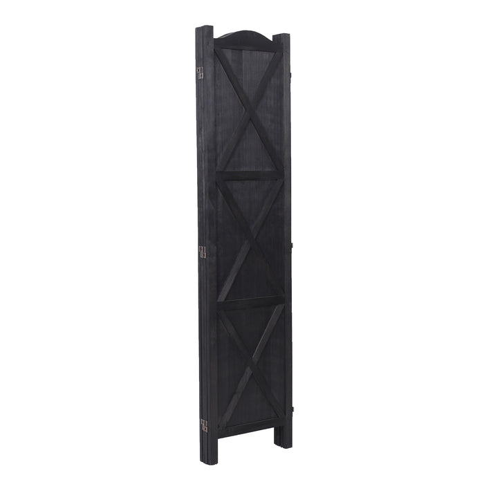 4-Panel Wood Frame with Arc Top Rustic Country Style Room Divider - M7119