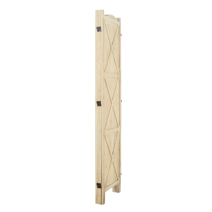 4-Panel Wood Frame with Arc Top Rustic Country Style Room Divider - M7121