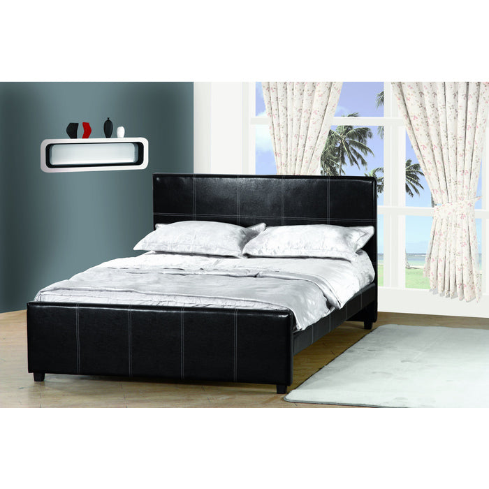 Polyurethane / Faux Leather Upholstered Platform Bed with Stitching... - M7517-QUEEN
