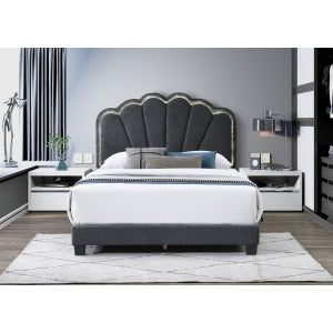 Bouclé Fabric Upholstered Platform Bed - Twin - M7532-TWIN