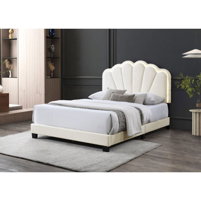 Bouclé Fabric Upholstered Platform Bed - Twin - M7530-TWIN