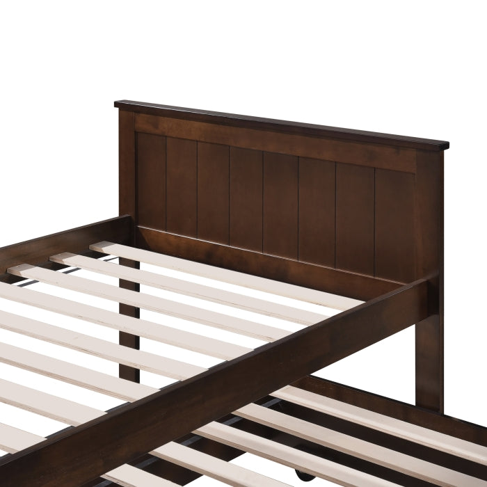 Mission Style Wooden Captain Bed with Trundle and Bottom Drawers... - M7549