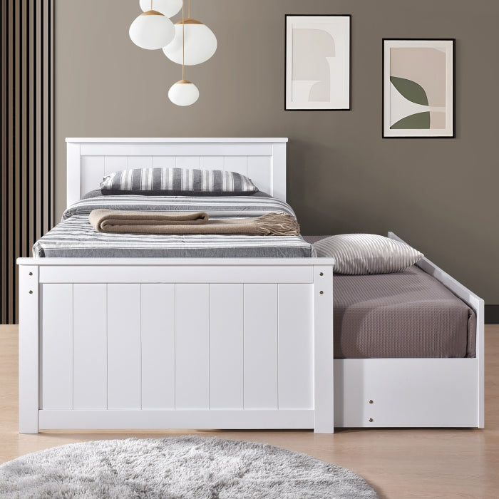Mission Style Wooden Captain Bed with Trundle and Bottom Drawers... - M7550