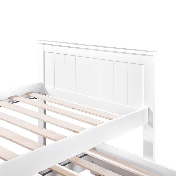 Mission Style Wooden Captain Bed with Trundle and Bottom Drawers... - M7550