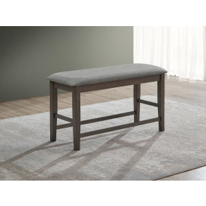 Brown Wooden Counter Height Chair with Fabric Cushion - M7705
