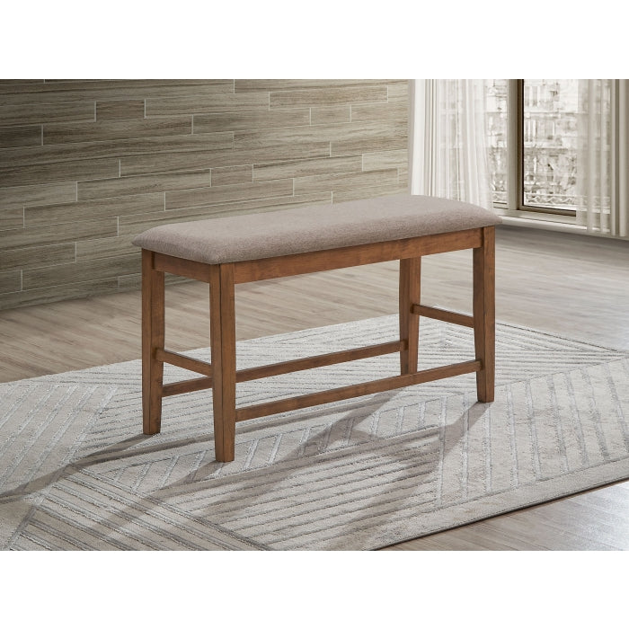 Wooden Counter Height Bench with Polyester Fabric Cushion - M7702-BENCH