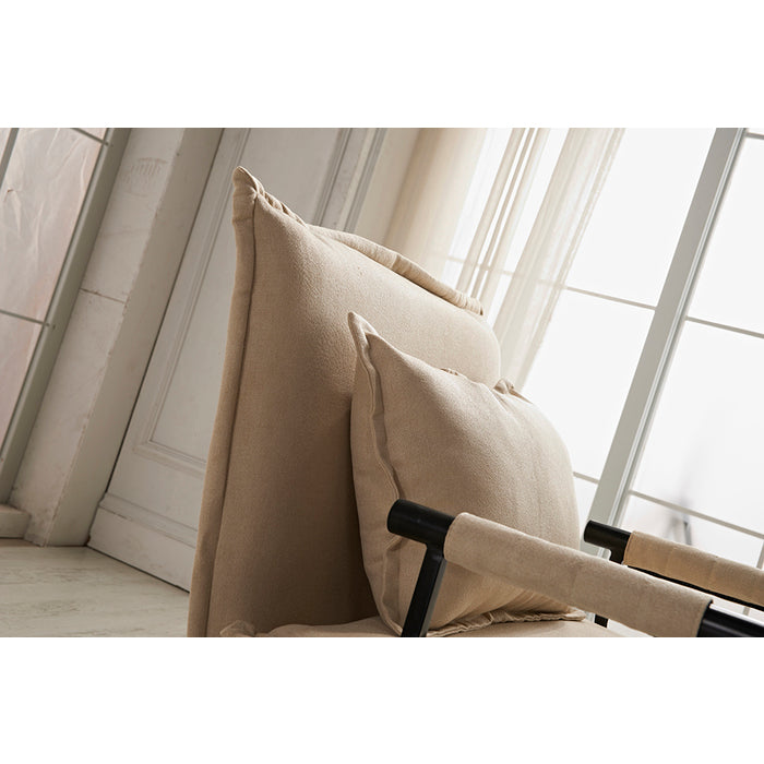 Polyester Fabric Upholstered Multi-Functional Single Convertible Lounge... - M7706-BG