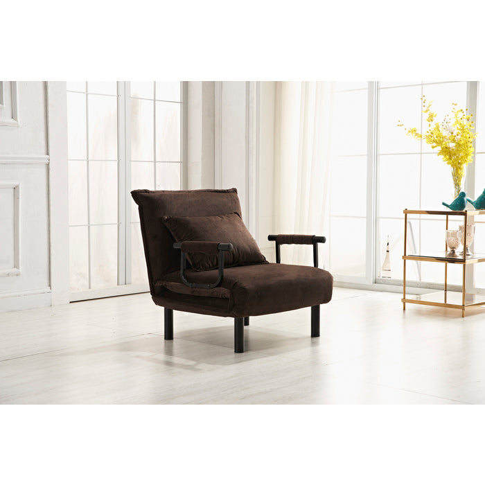 Polyester Fabric Upholstered Multi-Functional Single Convertible Lounge... - M7706-DB