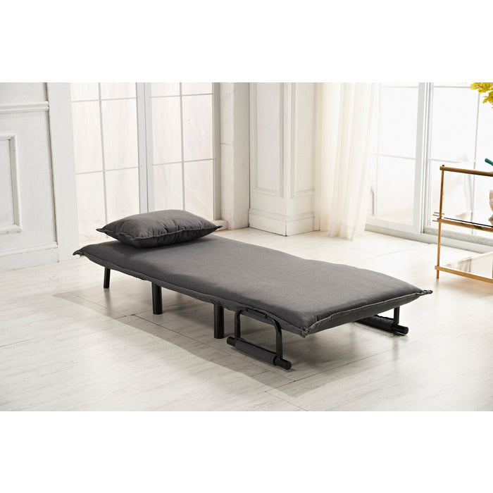 Polyester Fabric Upholstered Multi-Functional Single Convertible Lounge... - M7706-GR