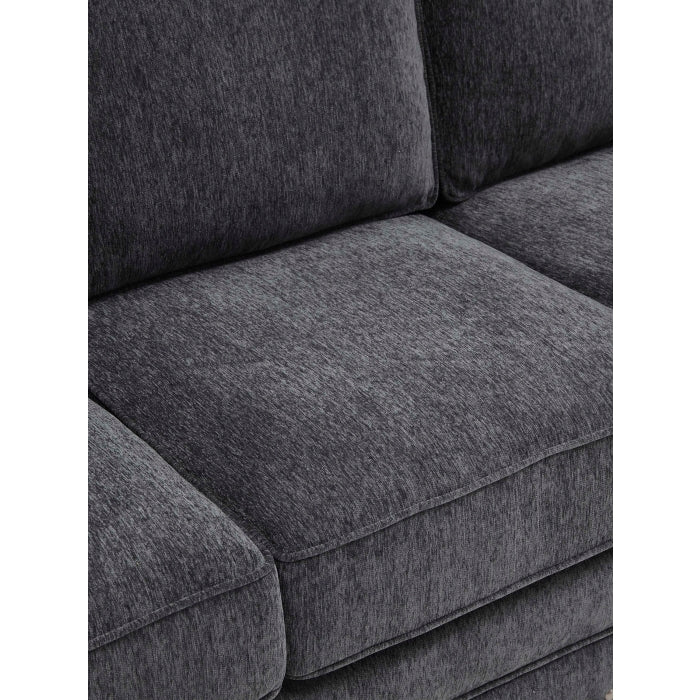 Dark Gray Chenille Fabric Stationary Loveseat w/ Pillows - M8073-LOVE