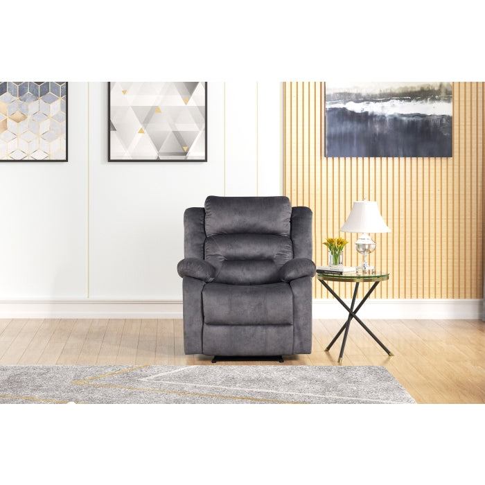 Bronzing Fabric Tufted Upholstered Pillow Top Armrest Manual Recliner Chair - M8077-RECL