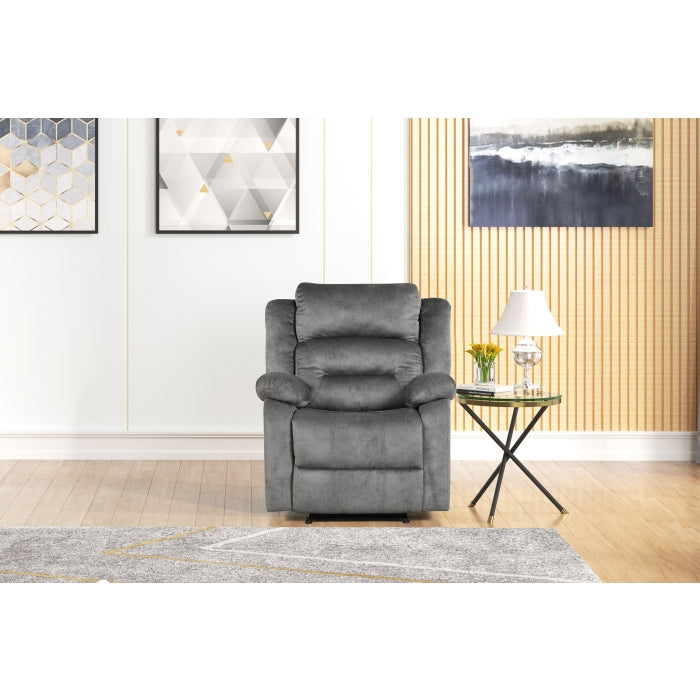 Bronzing Fabric Tufted Upholstered Pillow Top Armrest Manual Recliner Chair - M8078-RECL