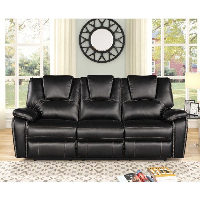 Breathable Air Leather Material Faux Leather Power Recliners Sofa with... - M8087-SOFA