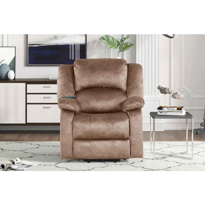 Bronzing Fabric Tufted Upholstered Plush Ears Pillow Top Armrests Power Lift... - M8107