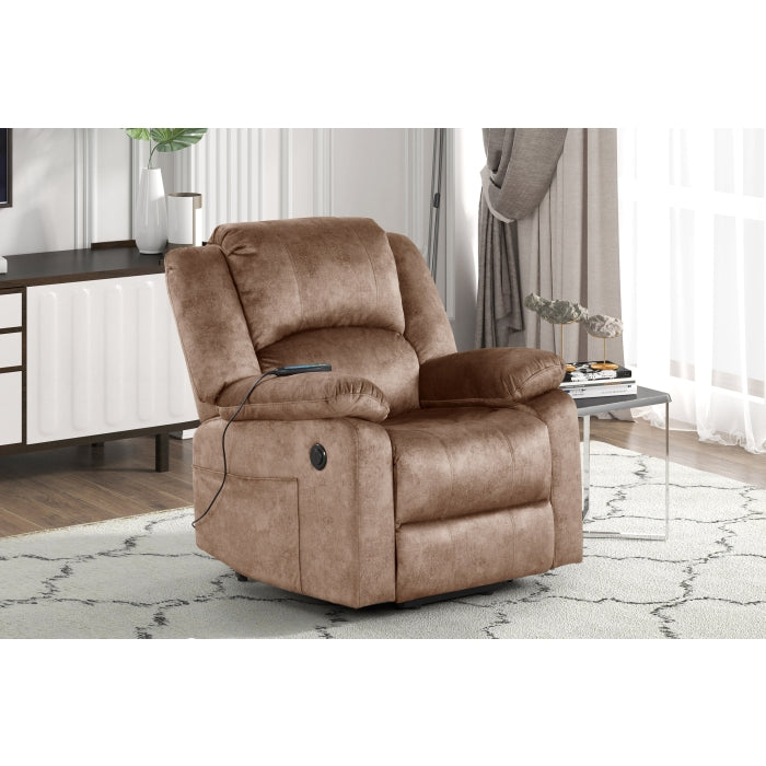 Bronzing Fabric Tufted Upholstered Plush Ears Pillow Top Armrests Power Lift... - M8107