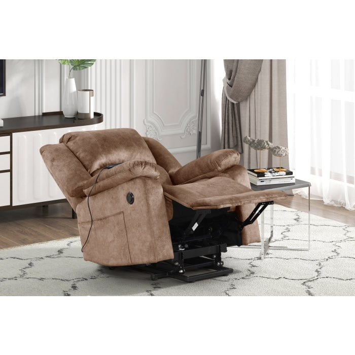 Bronzing Fabric Tufted Upholstered Plush Ears Pillow Top Armrests Power Lift... - M8107