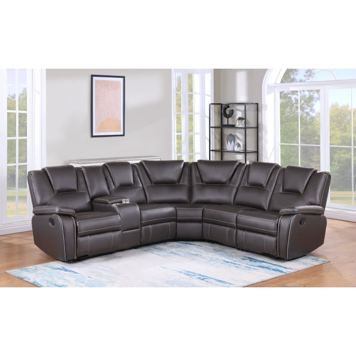 Breathable Air Leather Material Faux Leather Modular Sectional Sofa with 3... - M8188