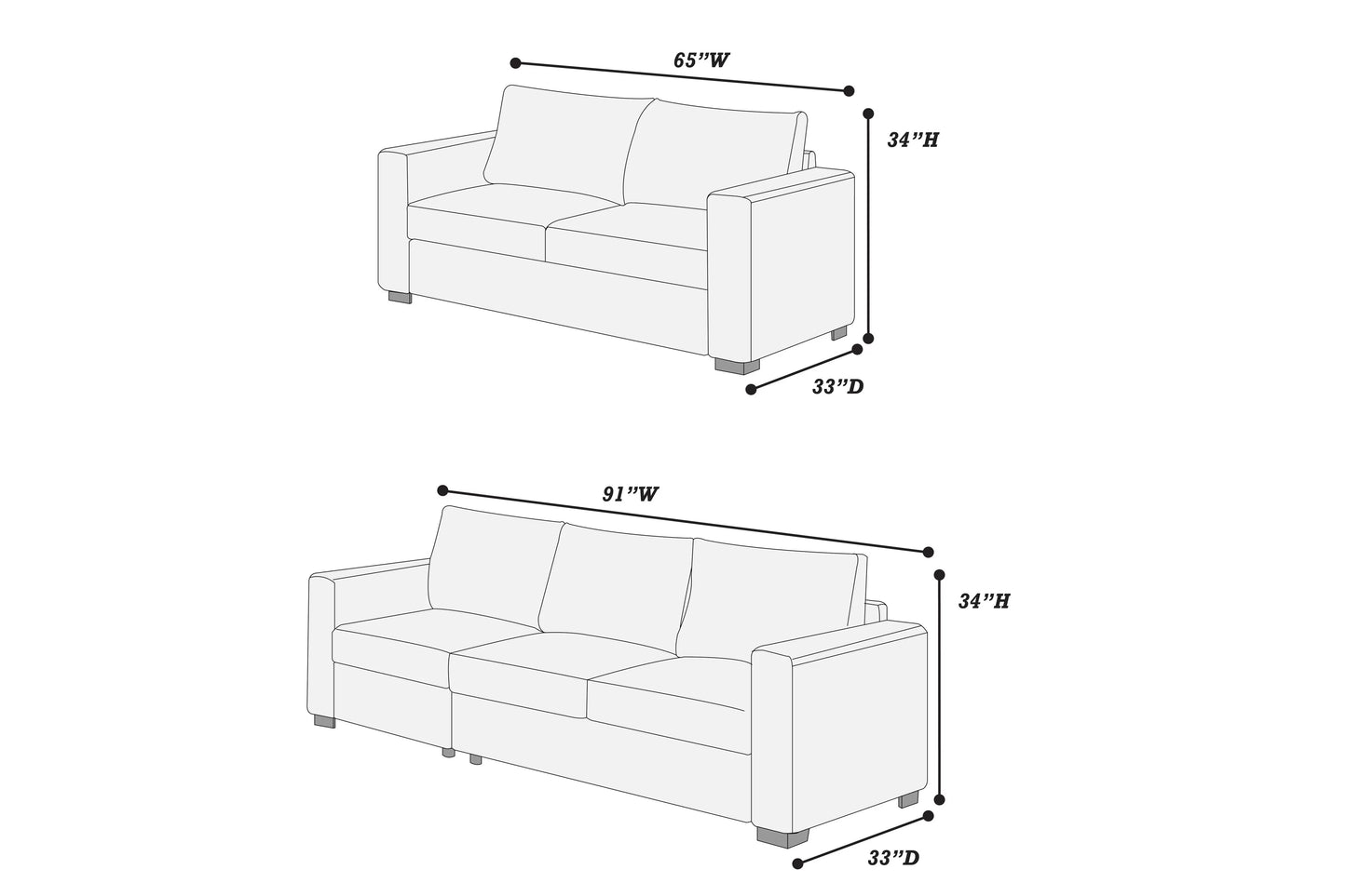 2-Piece Sofa Set - F8462