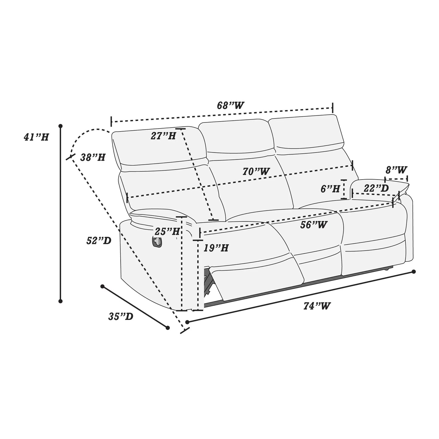 Manual Reclining Sofa - F8773