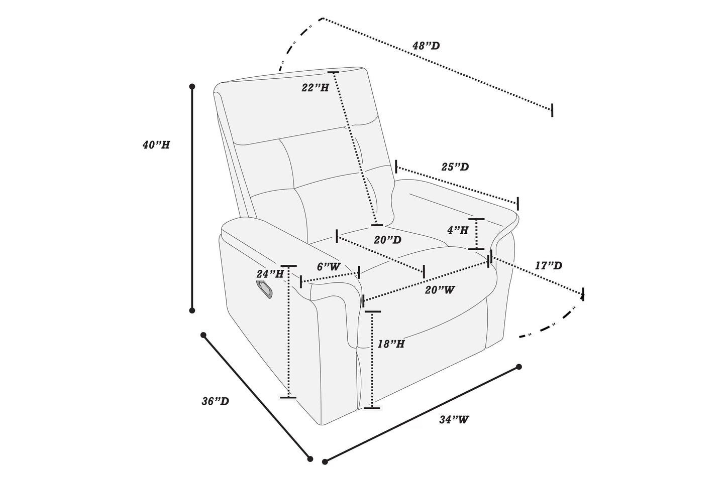 Manual Recliner Single - F8778