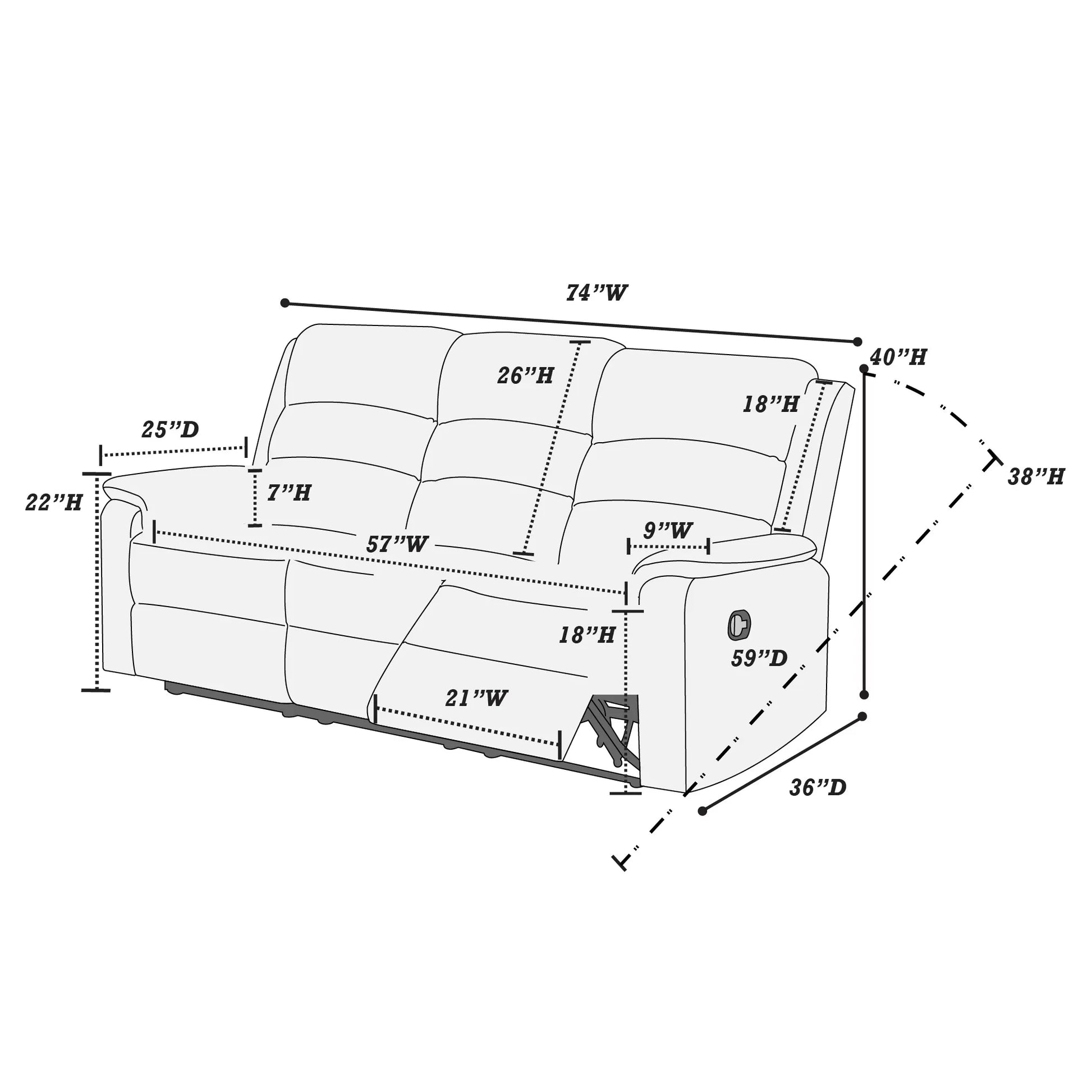 Manual Reclining Sofa - F8779